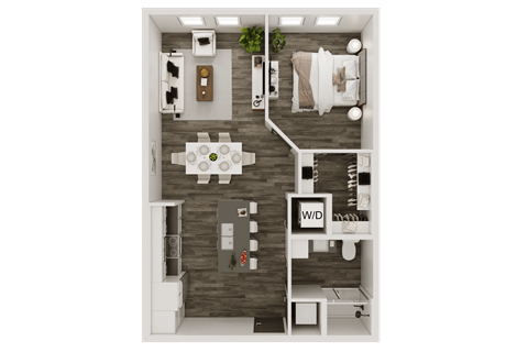 a1 floor plan  1 bedroom with 2 baths  129